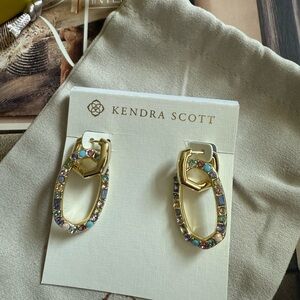 Kendra Scott Devin Gold Multicolor Convertible Hoop Earrings
